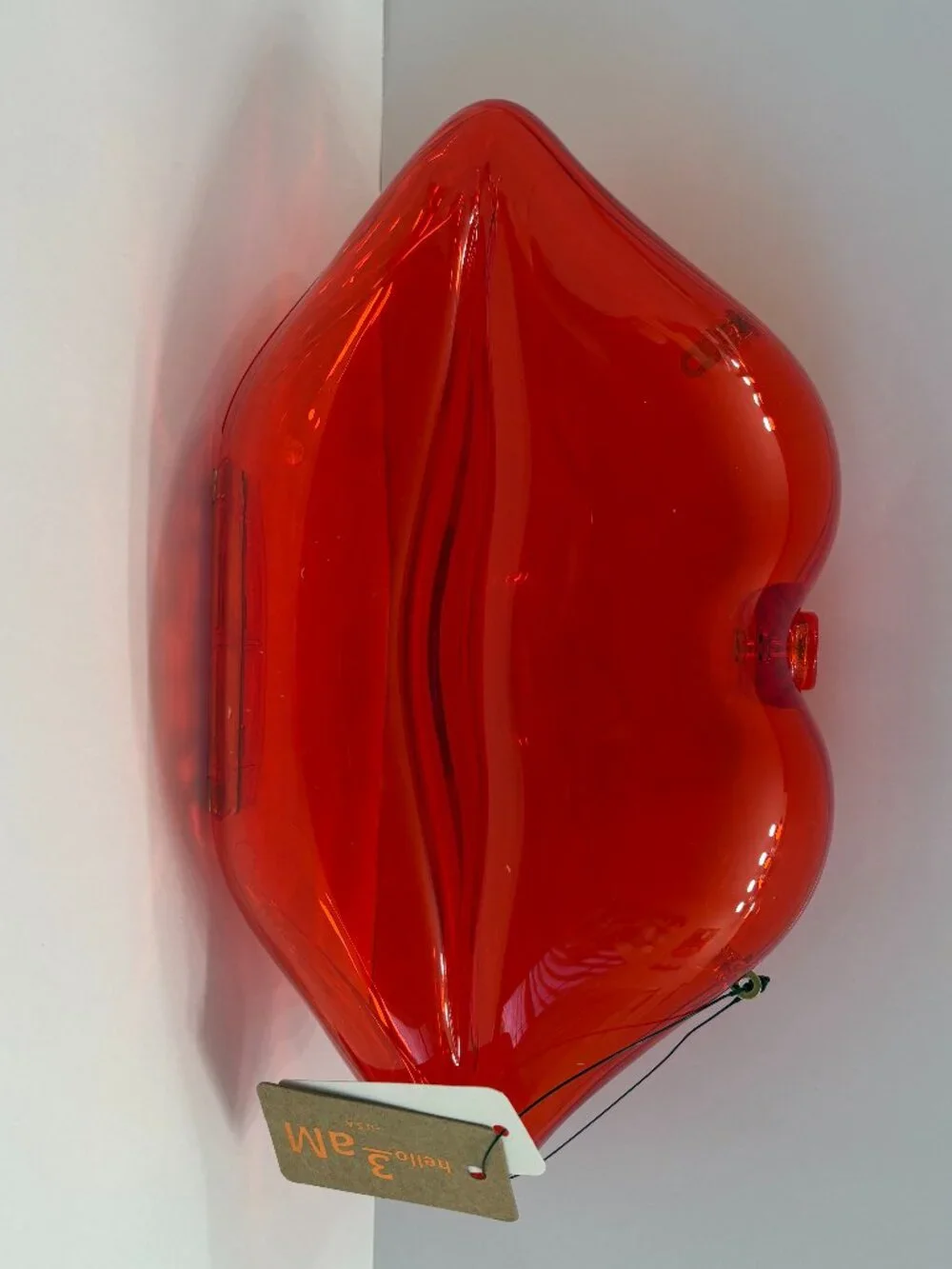 Lips Shaped Bag - Kisses - Lipstick Purse- Hardshell Crossbody / Clear Red - NWT